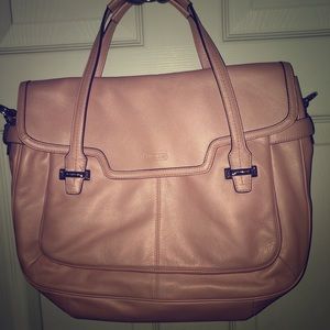 Blush pink coach leather satchel